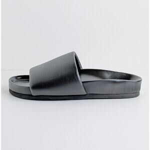 M. Gemi The Ada Slide Sandals 38.5 Black Leather Contoured Footbed Italian 8-8.5